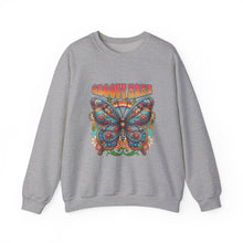 Load image into Gallery viewer, Groovy Butterfly Sweatshirt | Unisex Heavy Blend Crewneck, Retro Fashion, Gift for Nature Lovers, Cozy Layer, Spring Style