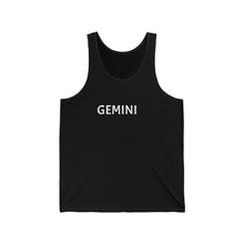 Load image into Gallery viewer, Gemini Unisex Jersey Tank, Astrology Tank Top, Zodiac Apparel, Birthday Gift, Horoscope Clothing