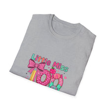 Load image into Gallery viewer, Little Miss 100 Days Smarter T-Shirt, Fun Teacher Gift, Kids' Milestone Celebration, School Spirit Shirt, Unisex Softstyle Tee