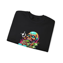 Load image into Gallery viewer, Funny Skull Quotes Unisex Sweatshirt, Happy Vibes Sweater, Silly Skeleton Jumper, Motivational Pullover, Cool Graphic Crewneck, Comfortable