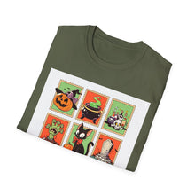 Load image into Gallery viewer, Halloween Themed T-Shirt, Unisex Softstyle Tee for Fall, Trick or Treat Shirt, Spooky Casual Wear, Halloween Party Apparel