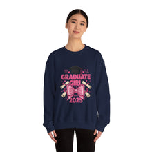 Load image into Gallery viewer, Graduate Girl 2025 Sweatshirt, Graduation Gift, Cozy Crewneck, Class of 2025, Celebrate Success, Trendy Sweatshirt