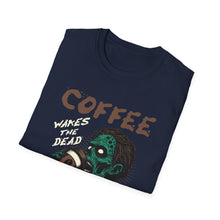 Load image into Gallery viewer, Zombie Coffee Lover T-Shirt | Unisex Casual Tee for Coffee Lovers | Halloween, Gift, Daily Wear, Softstyle Tee