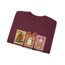 Load image into Gallery viewer, Halloween-Themed Crewneck Sweatshirt, Cozy Unisex Crew, Fall Fashion, Pumpkin Decor, Seasonal Gift, Cute Sweatshirt for October