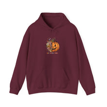 Load image into Gallery viewer, Halloween Pumpkin Floral Hoodie, Cozy Unisex Sweatshirt for Fall, Spooky Season Apparel, Perfect for Halloween Parties, Autumn Gift