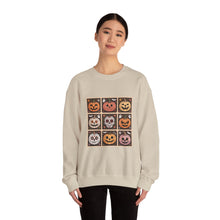 Load image into Gallery viewer, Halloween Pumpkin Patch Crewneck Sweatshirt, Cozy Fall Sweater, Unisex Halloween Apparel, Spooky Season Gear, Perfect for Halloween Parties