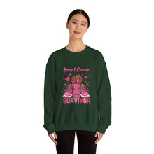 Load image into Gallery viewer, Breast Cancer Survivor Sweatshirt, Cozy Pullover for Awareness, Gifts for Survivors, Supportive Cancer Message, Comfortable Crewneck