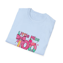 Load image into Gallery viewer, Little Miss 100 Days Smarter T-Shirt, Fun Teacher Gift, Kids' Milestone Celebration, School Spirit Shirt, Unisex Softstyle Tee
