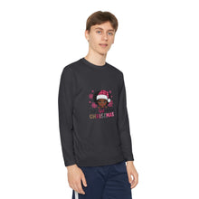 Load image into Gallery viewer, Christmas Kids Long Sleeve Tee, Just A Girl Who Loves Holiday Shirt, Children's Gift, Festive Youth Top, Winter Apparel