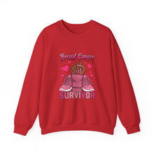 Load image into Gallery viewer, Breast Cancer Survivor Sweatshirt, Cozy Pullover for Awareness, Gifts for Survivors, Supportive Cancer Message, Comfortable Crewneck
