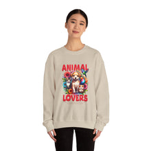 Load image into Gallery viewer, Animal Lovers Crewneck Sweatshirt | Cute Pet Sweatshirt, Gift for Dog Owners, Animal Lover Apparel, Cozy Sweatshirt