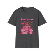 Load image into Gallery viewer, Breast Cancer Survivor T-Shirt, Unisex Softstyle Tee, Supportive Shirt, Gift for Survivors, Awareness Month Apparel