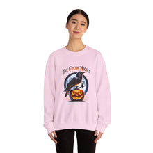 Load image into Gallery viewer, Crow Night Halloween Crewneck Sweatshirt | Unisex Sweatshirt for Fall, Halloween Spirit, Cozy Autumn Vibes, Perfect Gift