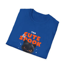 Load image into Gallery viewer, Cute Spook Cat T-Shirt, Halloween Tee, Unisex Softstyle Shirt, Funny Black Cat Shirt, Fall Fashion, Gift for Cat Lovers