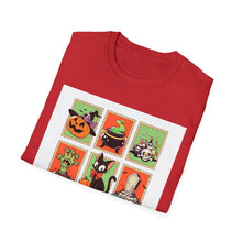 Load image into Gallery viewer, Halloween Themed T-Shirt, Unisex Softstyle Tee for Fall, Trick or Treat Shirt, Spooky Casual Wear, Halloween Party Apparel