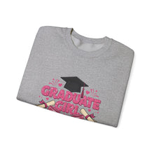Load image into Gallery viewer, Graduate Girl 2025 Sweatshirt, Graduation Gift, Cozy Crewneck, Class of 2025, Celebrate Success, Trendy Sweatshirt