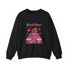 Load image into Gallery viewer, Breast Cancer Survivor Sweatshirt, Cozy Pullover for Awareness, Gifts for Survivors, Supportive Cancer Message, Comfortable Crewneck