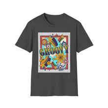 Load image into Gallery viewer, Groovy Unisex Softstyle T-Shirt, Retro Graphic Tee, Peace Sign Shirt, Flower Power Top, Vintage Style Apparel, Bohemian Summer Tee