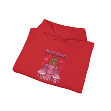 Load image into Gallery viewer, Breast Cancer Survivor Hoodie, Empowerment Sweatshirt, Supportive Gift, Unisex Hooded Sweatshirt, Cancer Awareness Apparel