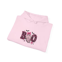 Load image into Gallery viewer, Boo Halloween Unisex Hoodie, Cozy Sweatshirt for Fall, Spooky Season Apparel, Ghost Design, Halloween Party Outfit