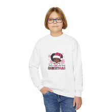 Load image into Gallery viewer, Christmas Lover Youth Crewneck Sweatshirt, Kids Holiday Jumper, Just A Girl Who Loves Christmas Pullover, Festive Children's Sweatshirt,