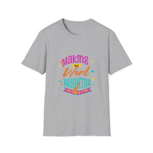 Load image into Gallery viewer, Bright World T-Shirt - Unisex Graphic Tee, Fun Casual Wear, Gifts for Friends, Uplifting Statement Shirt, Perfect for Celebrations