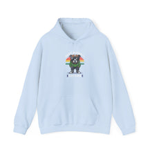 Load image into Gallery viewer, Rainbow Pride Hoodie with Cute Dog Design, Unisex Heavy Blend Sweatshirt, LGBT Gift, Cozy Casualwear, Animal Lover Apparel