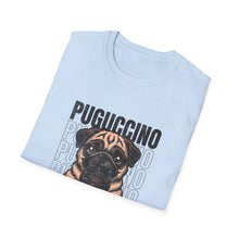 Load image into Gallery viewer, Pug Coffee Lover T-Shirt, Cute Pet Tee, Gifts for Dog Lovers, Unisex Casual Wear, Pugcino Graphic Tee, Pet Parent Apparel