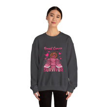 Load image into Gallery viewer, Breast Cancer Survivor Sweatshirt, Cozy Pullover for Awareness, Gifts for Survivors, Supportive Cancer Message, Comfortable Crewneck