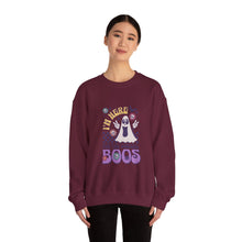 Load image into Gallery viewer, Halloween Ghost Sweatshirt, I'm Here for the Sincere Boos, Cozy Fall Apparel, Unisex Sweatshirt, Perfect for Halloween, Casual Wear