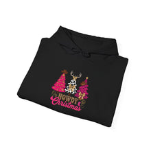 Load image into Gallery viewer, Festive Christmas Hoodie with Trees and Reindeer, Cozy Holiday Sweatshirt, Winter Gift, Christmas Apparel, Unisex Sweatshirt