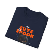 Load image into Gallery viewer, Cute Spook Cat T-Shirt, Halloween Tee, Unisex Softstyle Shirt, Funny Black Cat Shirt, Fall Fashion, Gift for Cat Lovers