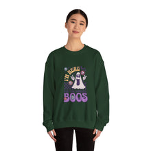 Load image into Gallery viewer, Halloween Ghost Sweatshirt, I'm Here for the Sincere Boos, Cozy Fall Apparel, Unisex Sweatshirt, Perfect for Halloween, Casual Wear