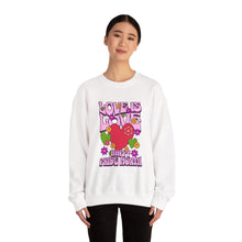 Load image into Gallery viewer, Pride Month Sweatshirt - Love is Love Crewneck, Unisex Casual Wear, LGBTQ+ Apparel, Spring Fashion, Gifts for Valentine's Day