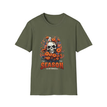 Load image into Gallery viewer, Seasonal Skull Graphic Unisex T-Shirt, Halloween Shirt, Edgy Apparel, Gift for Him/Her, Casual Wear, Trendy Tee