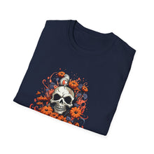 Load image into Gallery viewer, Seasonal Skull Graphic Unisex T-Shirt, Halloween Shirt, Edgy Apparel, Gift for Him/Her, Casual Wear, Trendy Tee