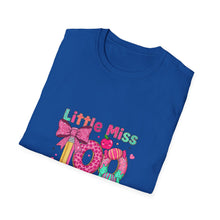 Load image into Gallery viewer, Little Miss 100 Days Smarter T-Shirt, Fun Teacher Gift, Kids' Milestone Celebration, School Spirit Shirt, Unisex Softstyle Tee