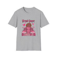 Load image into Gallery viewer, Breast Cancer Survivor T-Shirt, Unisex Softstyle Tee, Supportive Shirt, Gift for Survivors, Awareness Month Apparel