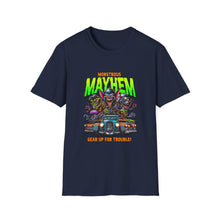 Load image into Gallery viewer, Monstrous Mayhem Unisex Softstyle T-Shirt, Graphic Tee, Halloween Costume, Gift for Gamers, Casual Wear, Fun T-Shirt