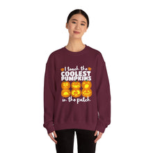 Load image into Gallery viewer, Halloween Pumpkin Crewneck Sweatshirt, Unisex Fall Apparel, Cozy Sweatshirt, Halloween Gift, Pumpkin Design, Casual Wear, Autumn Fashion