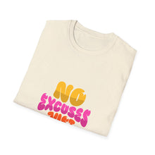 Load image into Gallery viewer, Motivational Unisex Softstyle T-Shirt - "No Excuses Just Results", Gym Shirt, Fitness Apparel, Casual Wear, Gift for Athletes