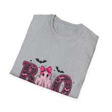 Load image into Gallery viewer, Cute Ghost 'Boo' Unisex Softstyle T-Shirt, Halloween Shirt, Funny Ghost Tee, Festive Apparel, Spooky Season Clothing