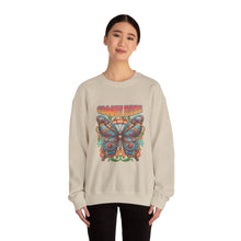 Load image into Gallery viewer, Groovy Butterfly Sweatshirt | Unisex Heavy Blend Crewneck, Retro Fashion, Gift for Nature Lovers, Cozy Layer, Spring Style