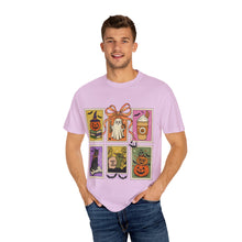Load image into Gallery viewer, Halloween-Themed Unisex Garment-Dyed T-shirt, Spooky Fun Tee, Ghost, Pumpkin, Cat, Fall Apparel, Trick or Treat Shirt