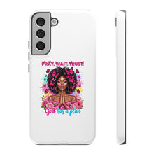 Load image into Gallery viewer, Inspirational Phone Case, Pray Wait Trust God Has a Plan, Spiritual Gift, Motivational Decor, Faith-Based Accessory