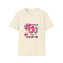 Load image into Gallery viewer, Little Miss 100 Days Smarter T-Shirt, Fun Teacher Gift, Kids' Milestone Celebration, School Spirit Shirt, Unisex Softstyle Tee