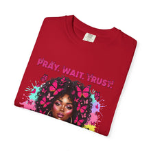 Load image into Gallery viewer, Pray Wait Trust T-Shirt, Inspirational Tee, Faith Shirt, Unique Gift, Spiritual Apparel, God Has a Plan Top