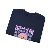 Load image into Gallery viewer, Petals of Joy Crewneck Sweatshirt, Happy Vibes Apparel, Gift for Friends, Spring Casual Wear, Youthful Style