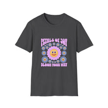 Load image into Gallery viewer, Petals of Joy T-Shirt, Flower Graphic Tee, Positive Vibe Apparel, Unisex Casual Shirt, Spring/Summer Fashion, Gift for Friends