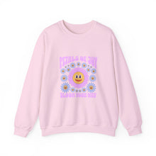 Load image into Gallery viewer, Petals of Joy Crewneck Sweatshirt, Happy Vibes Apparel, Gift for Friends, Spring Casual Wear, Youthful Style